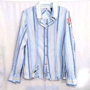 Buffalo David Bitton Boho Asian Bird Motif Shirt